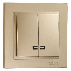 Выключатель двухклавишный с подсветкой mono electric despina 102-222225-103
